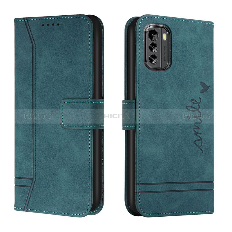 Coque Portefeuille Livre Cuir Etui Clapet H01X pour Nokia G60 5G Vert Plus