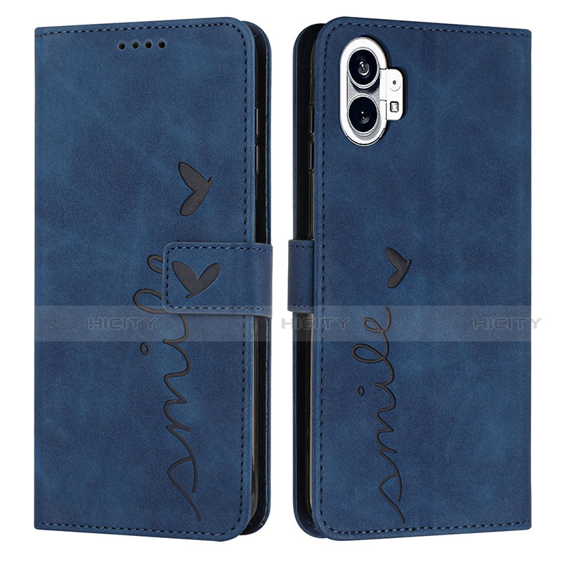 Coque Portefeuille Livre Cuir Etui Clapet H01X pour Nothing Phone 1 Bleu Plus