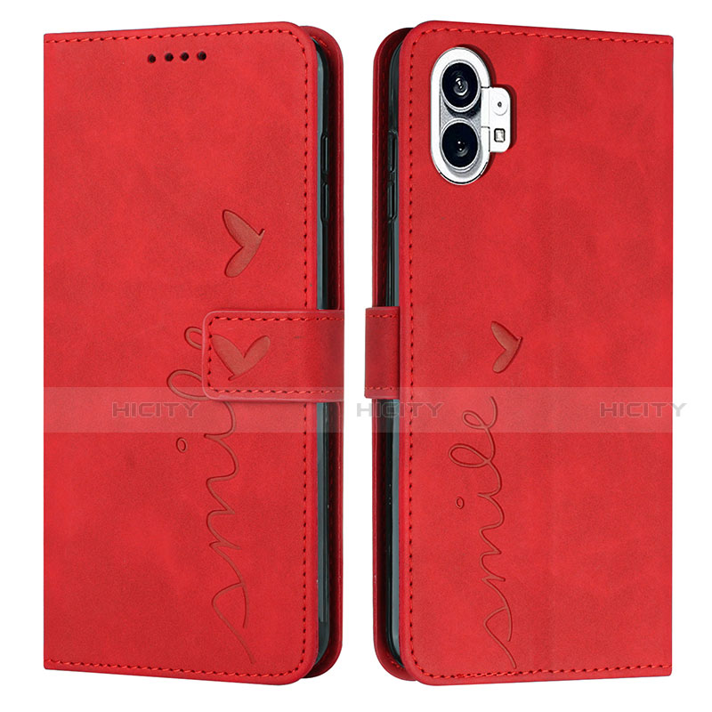 Coque Portefeuille Livre Cuir Etui Clapet H01X pour Nothing Phone 1 Rouge Plus