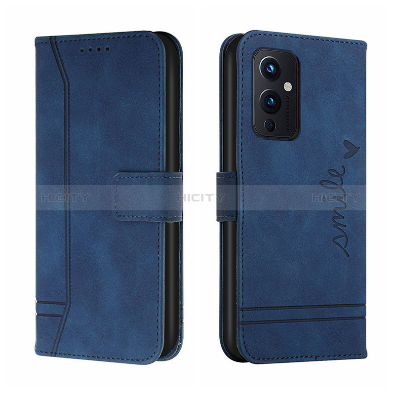 Coque Portefeuille Livre Cuir Etui Clapet H01X pour OnePlus 9 5G Bleu Plus