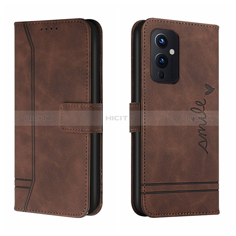 Coque Portefeuille Livre Cuir Etui Clapet H01X pour OnePlus 9 5G Marron Plus