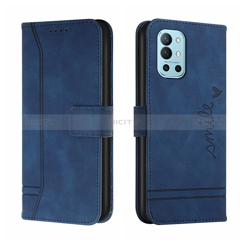 Coque Portefeuille Livre Cuir Etui Clapet H01X pour OnePlus 9R 5G Bleu Plus