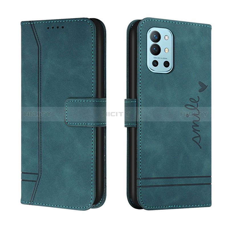 Coque Portefeuille Livre Cuir Etui Clapet H01X pour OnePlus 9R 5G Vert Plus