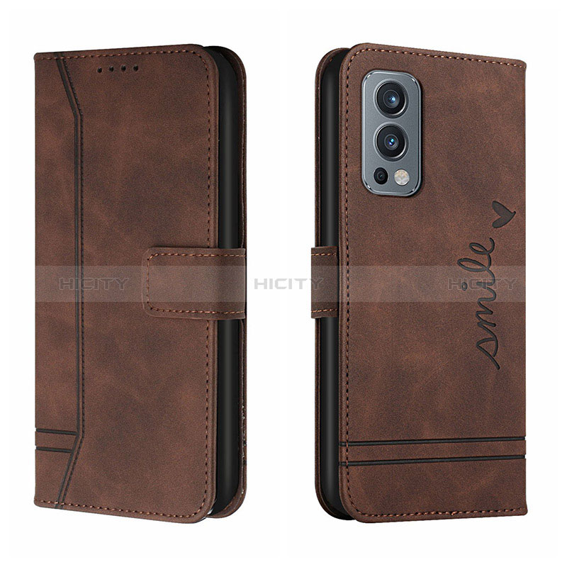 Coque Portefeuille Livre Cuir Etui Clapet H01X pour OnePlus Nord 2 5G Marron Plus