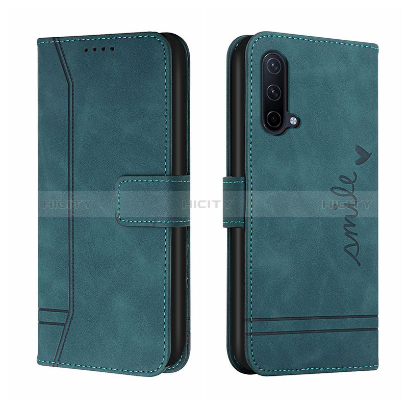 Coque Portefeuille Livre Cuir Etui Clapet H01X pour OnePlus Nord CE 5G Vert Plus