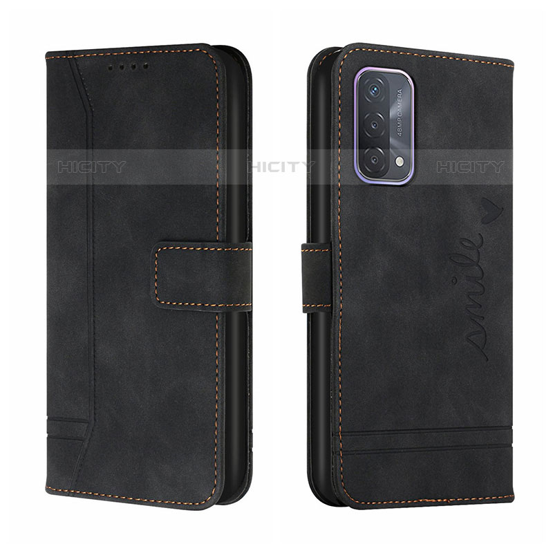 Coque Portefeuille Livre Cuir Etui Clapet H01X pour Oppo A74 4G Noir Plus