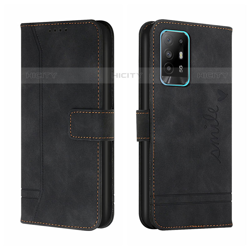 Coque Portefeuille Livre Cuir Etui Clapet H01X pour Oppo A94 5G Noir Plus