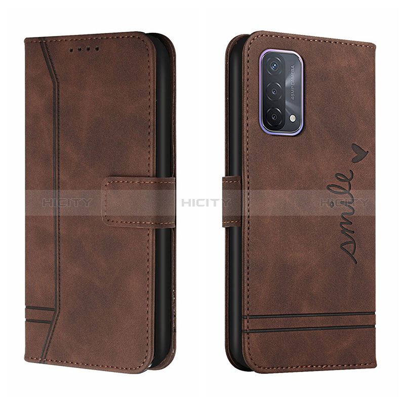 Coque Portefeuille Livre Cuir Etui Clapet H01X pour Oppo A95 4G Marron Plus