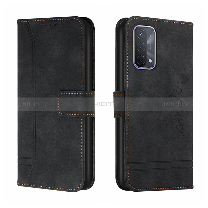 Coque Portefeuille Livre Cuir Etui Clapet H01X pour Oppo A95 4G Noir Plus