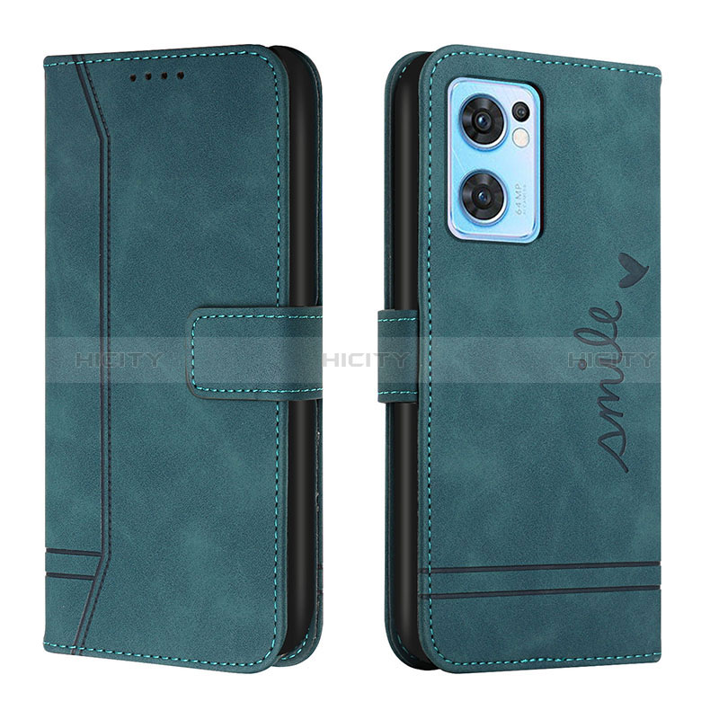 Coque Portefeuille Livre Cuir Etui Clapet H01X pour Oppo Find X5 Lite 5G Vert Plus