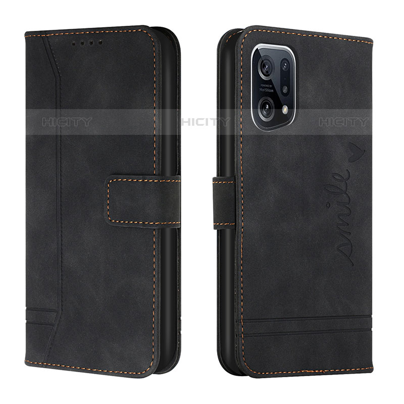 Coque Portefeuille Livre Cuir Etui Clapet H01X pour Oppo Find X5 Pro 5G Noir Plus