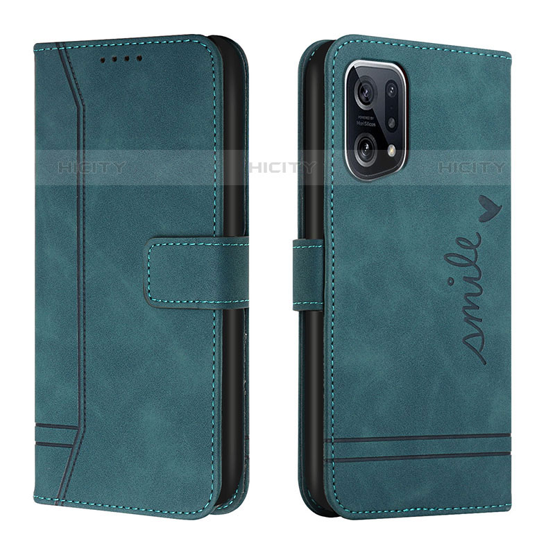 Coque Portefeuille Livre Cuir Etui Clapet H01X pour Oppo Find X5 Pro 5G Vert Plus