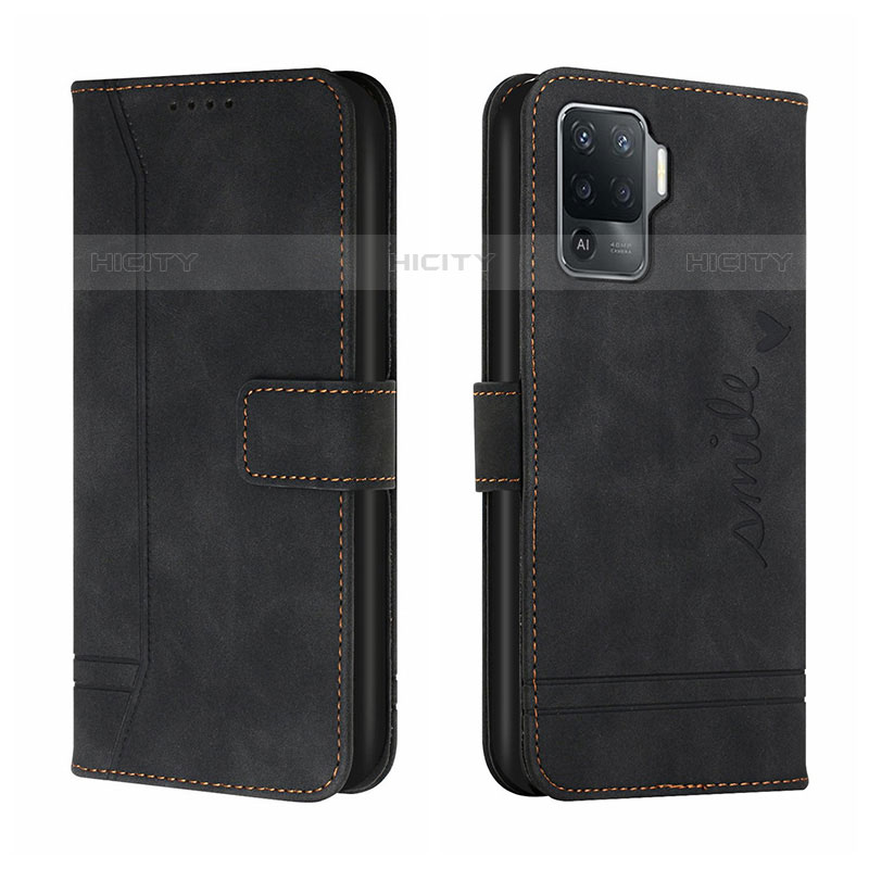 Coque Portefeuille Livre Cuir Etui Clapet H01X pour Oppo Reno5 Lite Noir Plus