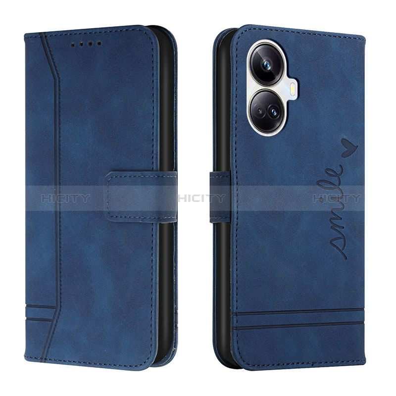 Coque Portefeuille Livre Cuir Etui Clapet H01X pour Realme 10 Pro+ Plus 5G Bleu Plus