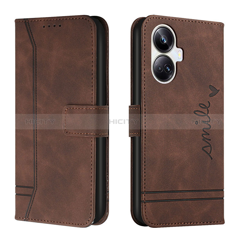 Coque Portefeuille Livre Cuir Etui Clapet H01X pour Realme 10 Pro+ Plus 5G Marron Plus