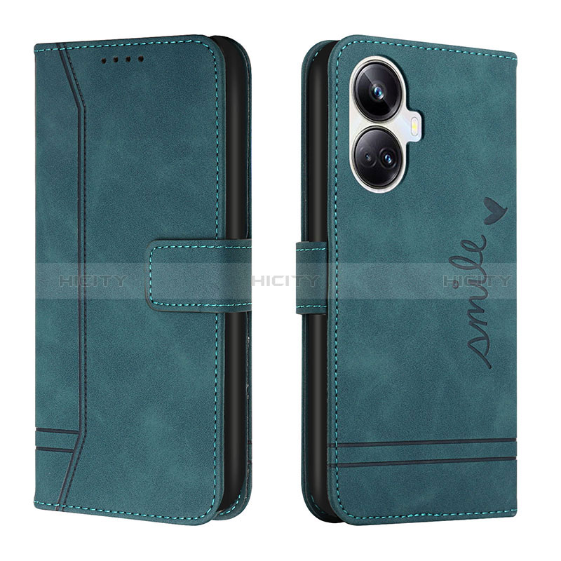 Coque Portefeuille Livre Cuir Etui Clapet H01X pour Realme 10 Pro+ Plus 5G Vert Plus