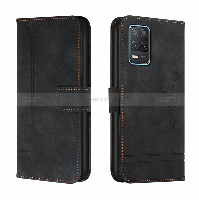 Coque Portefeuille Livre Cuir Etui Clapet H01X pour Realme 8 5G Noir Plus