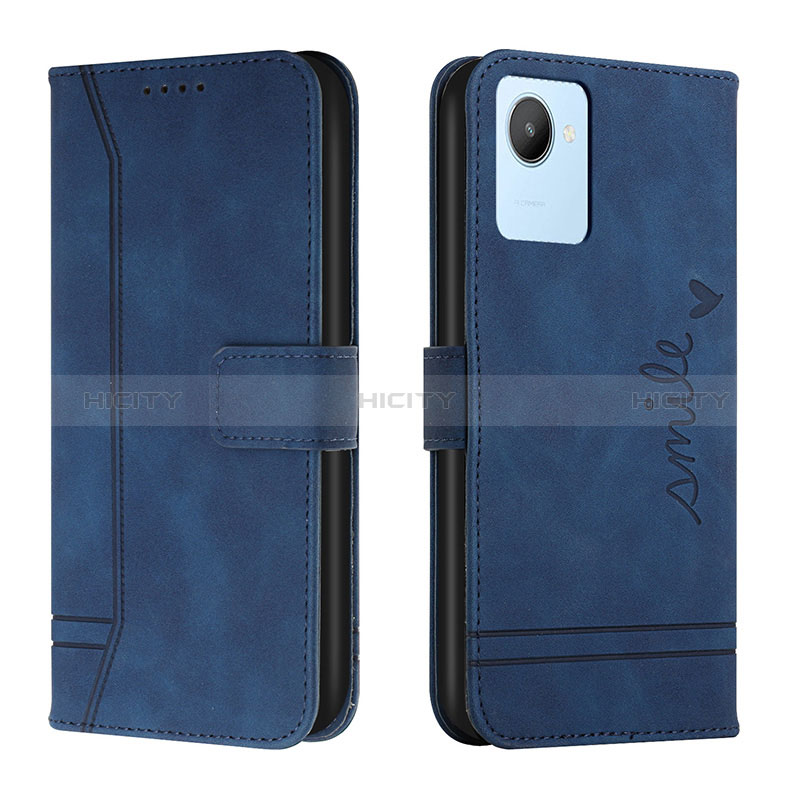 Coque Portefeuille Livre Cuir Etui Clapet H01X pour Realme Narzo 50i Prime Bleu Plus