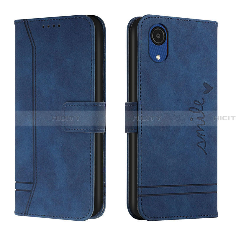 Coque Portefeuille Livre Cuir Etui Clapet H01X pour Samsung Galaxy A03 Core Bleu Plus