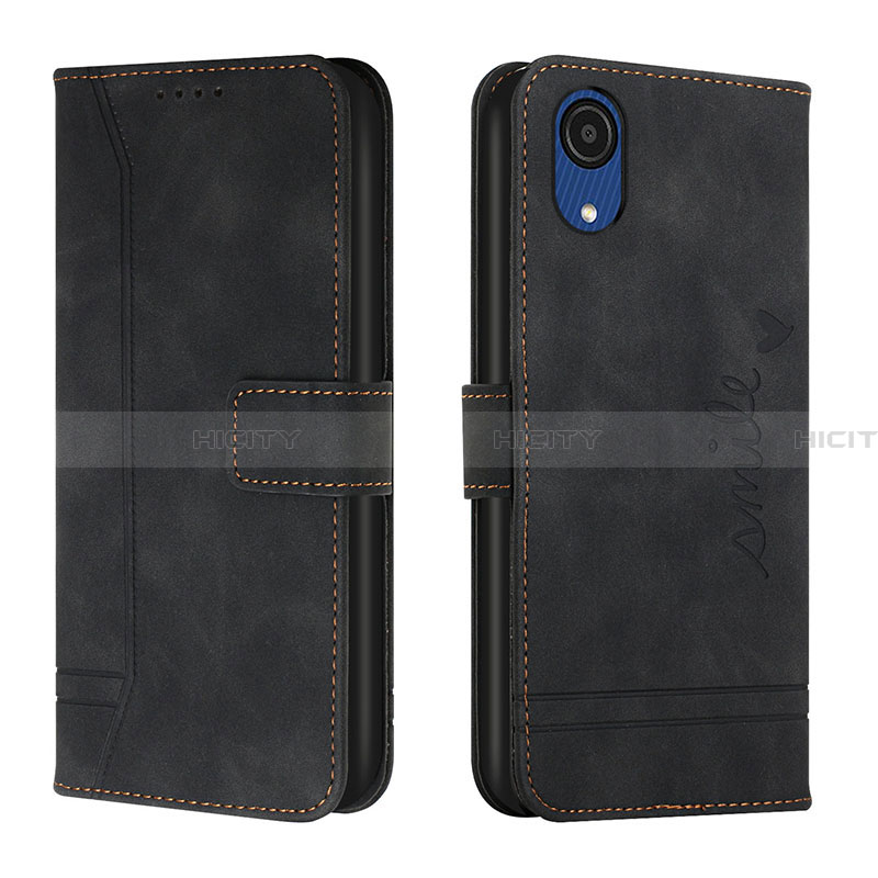 Coque Portefeuille Livre Cuir Etui Clapet H01X pour Samsung Galaxy A03 Core Noir Plus