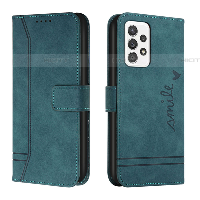 Coque Portefeuille Livre Cuir Etui Clapet H01X pour Samsung Galaxy A53 5G Vert Plus