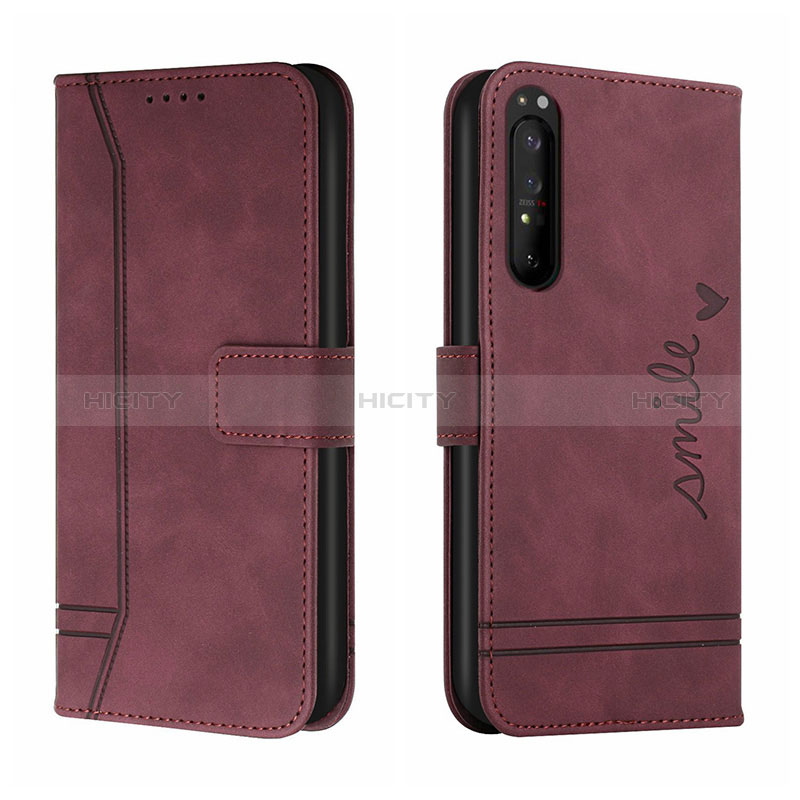 Coque Portefeuille Livre Cuir Etui Clapet H01X pour Sony Xperia 1 II Rouge Plus