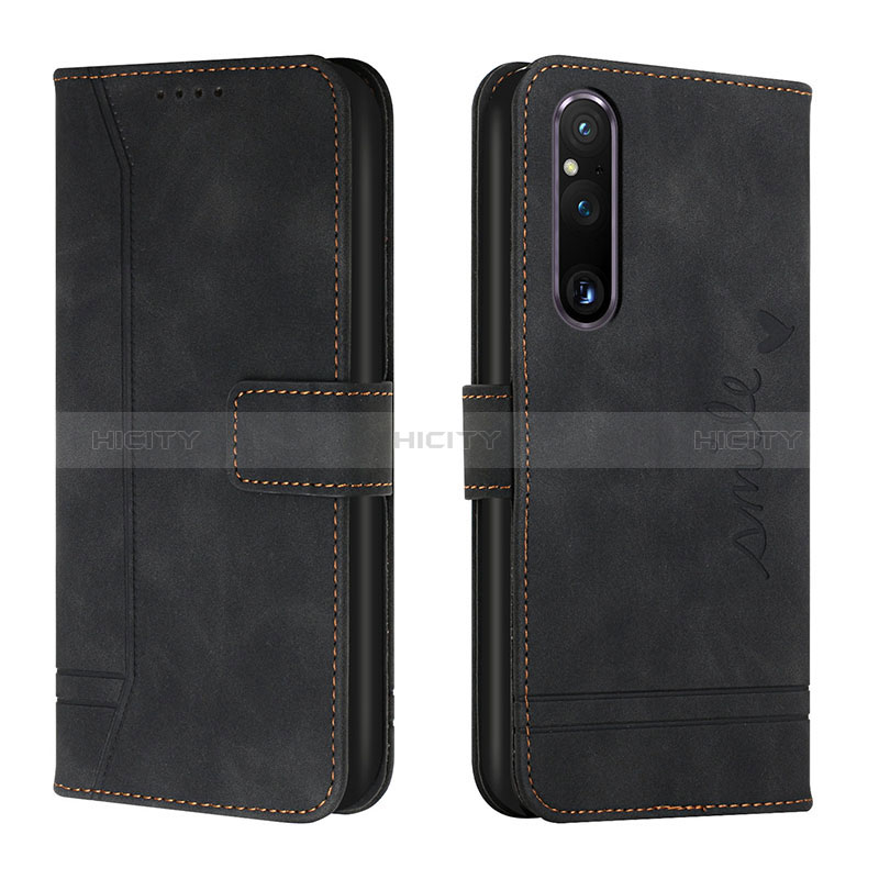 Coque Portefeuille Livre Cuir Etui Clapet H01X pour Sony Xperia 1 V Noir Plus