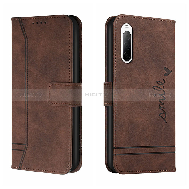 Coque Portefeuille Livre Cuir Etui Clapet H01X pour Sony Xperia 10 II Marron Plus