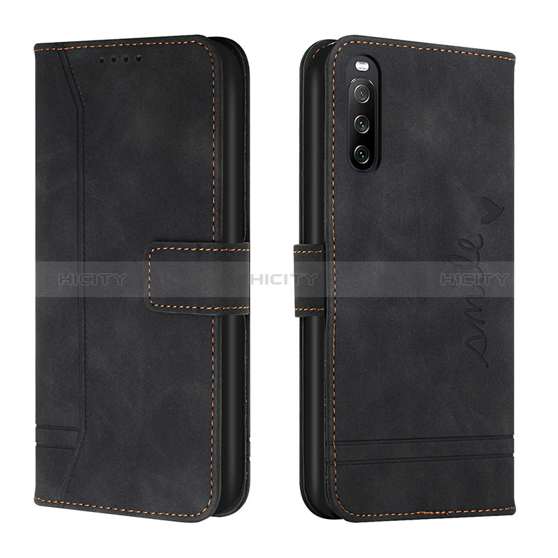 Coque Portefeuille Livre Cuir Etui Clapet H01X pour Sony Xperia 10 IV Noir Plus