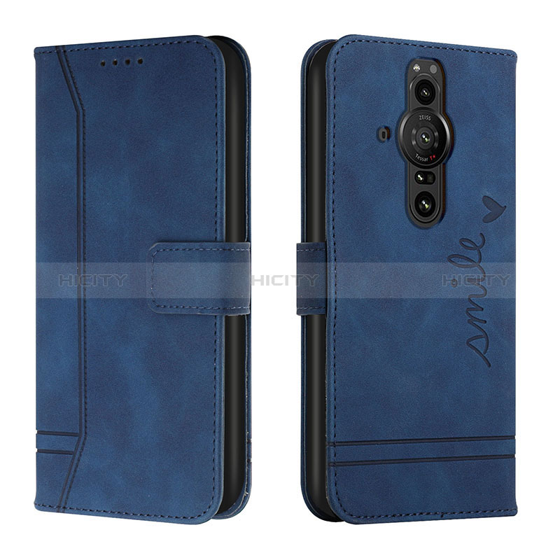 Coque Portefeuille Livre Cuir Etui Clapet H01X pour Sony Xperia PRO-I Bleu Plus