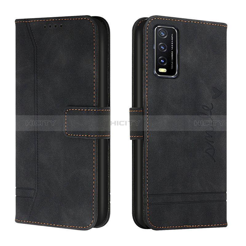 Coque Portefeuille Livre Cuir Etui Clapet H01X pour Vivo Y11s Noir Plus