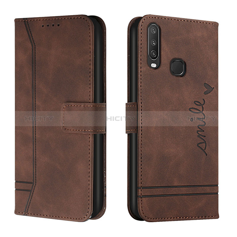 Coque Portefeuille Livre Cuir Etui Clapet H01X pour Vivo Y3s Marron Plus