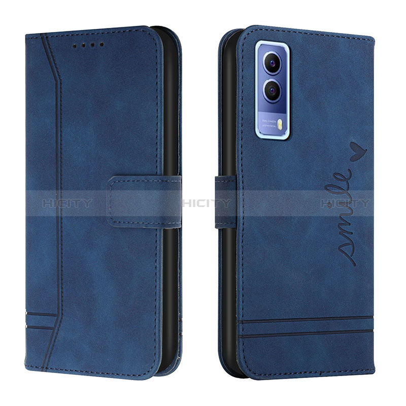 Coque Portefeuille Livre Cuir Etui Clapet H01X pour Vivo Y50t Bleu Plus