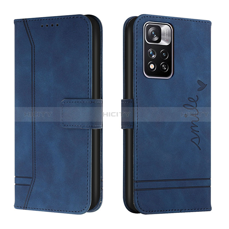 Coque Portefeuille Livre Cuir Etui Clapet H01X pour Xiaomi Mi 11i 5G (2022) Bleu Plus