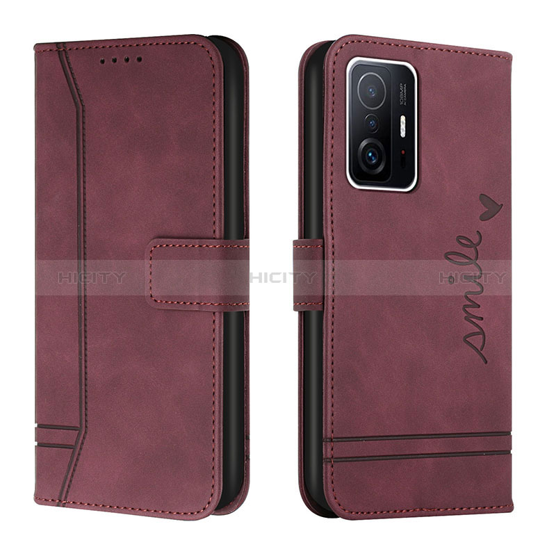 Coque Portefeuille Livre Cuir Etui Clapet H01X pour Xiaomi Mi 11T 5G Rouge Plus