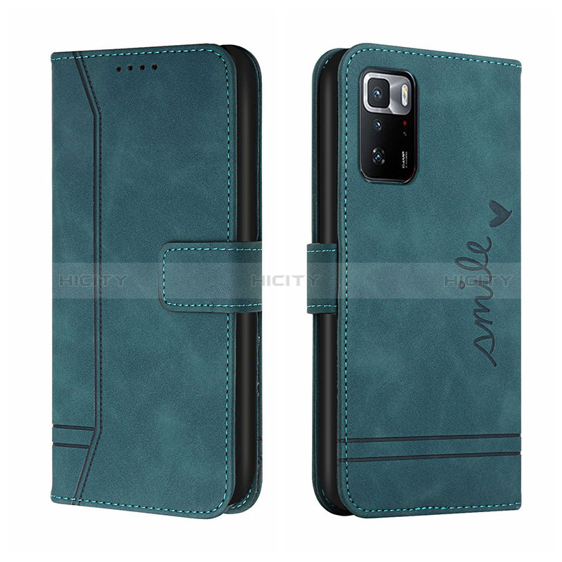 Coque Portefeuille Livre Cuir Etui Clapet H01X pour Xiaomi Poco X3 GT 5G Vert Plus