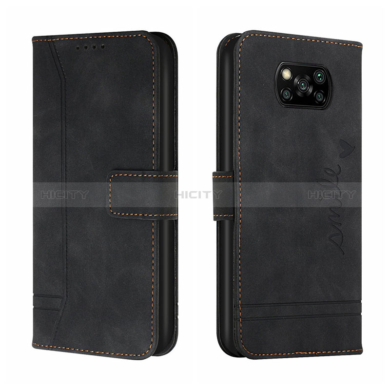 Coque Portefeuille Livre Cuir Etui Clapet H01X pour Xiaomi Poco X3 Noir Plus