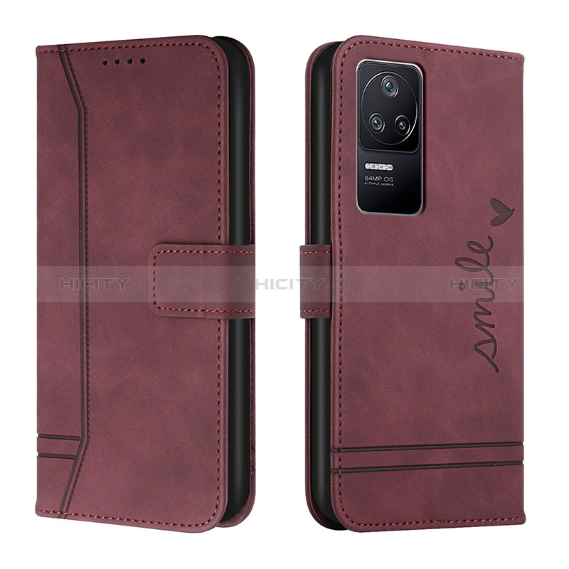 Coque Portefeuille Livre Cuir Etui Clapet H01X pour Xiaomi Redmi K40S 5G Rouge Plus