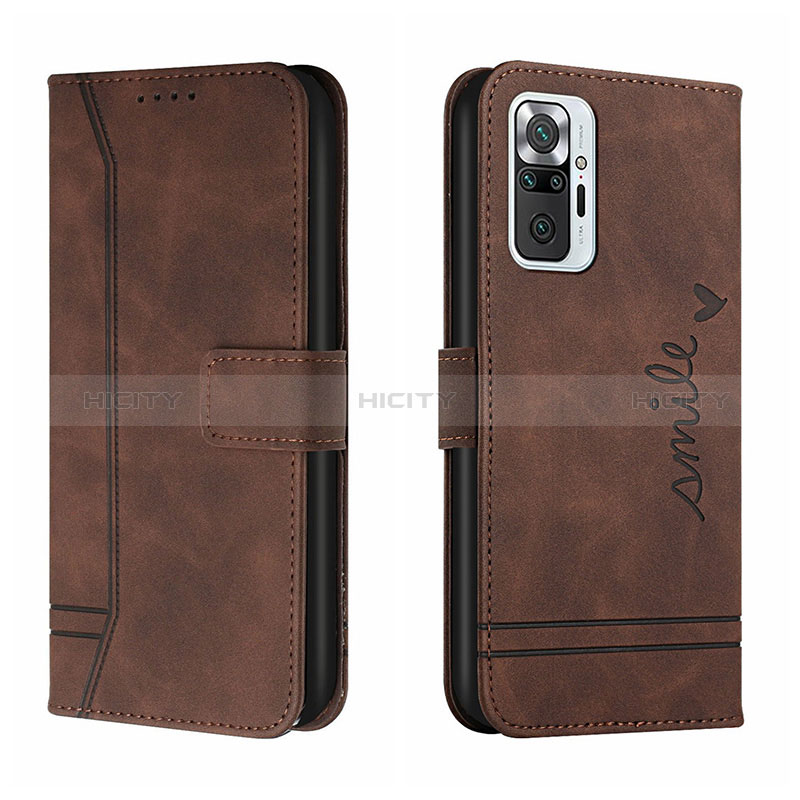 Coque Portefeuille Livre Cuir Etui Clapet H01X pour Xiaomi Redmi Note 10 Pro Max Marron Plus