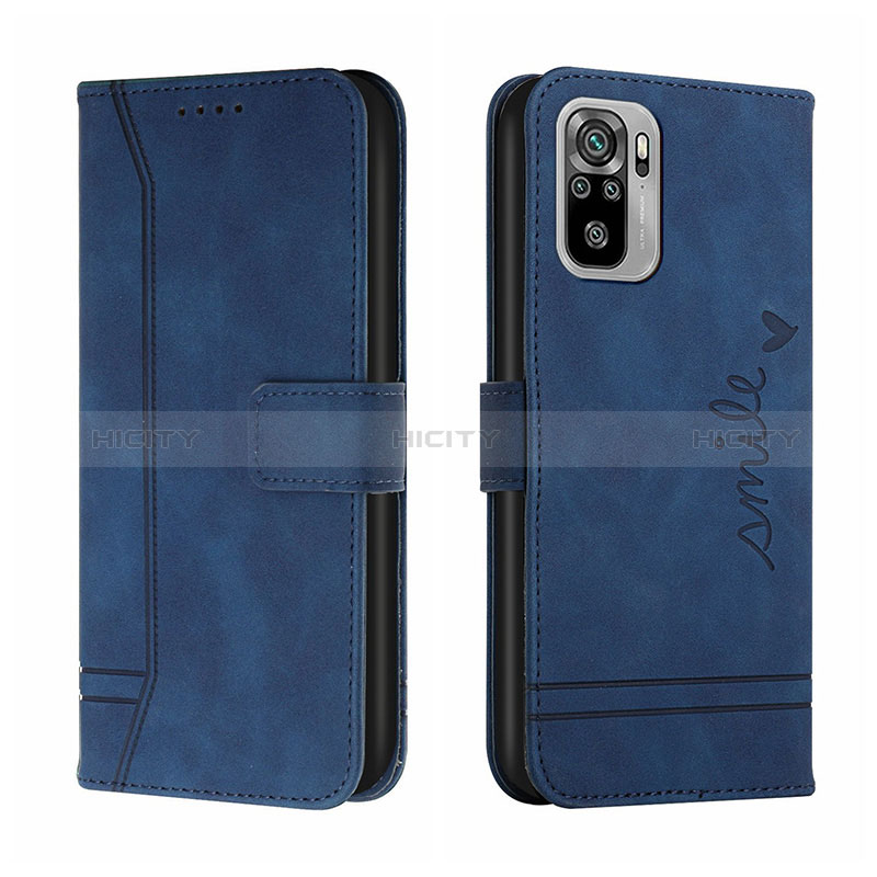 Coque Portefeuille Livre Cuir Etui Clapet H01X pour Xiaomi Redmi Note 10S 4G Bleu Plus