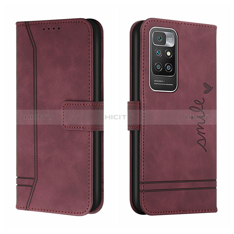 Coque Portefeuille Livre Cuir Etui Clapet H01X pour Xiaomi Redmi Note 11 4G (2021) Rouge Plus