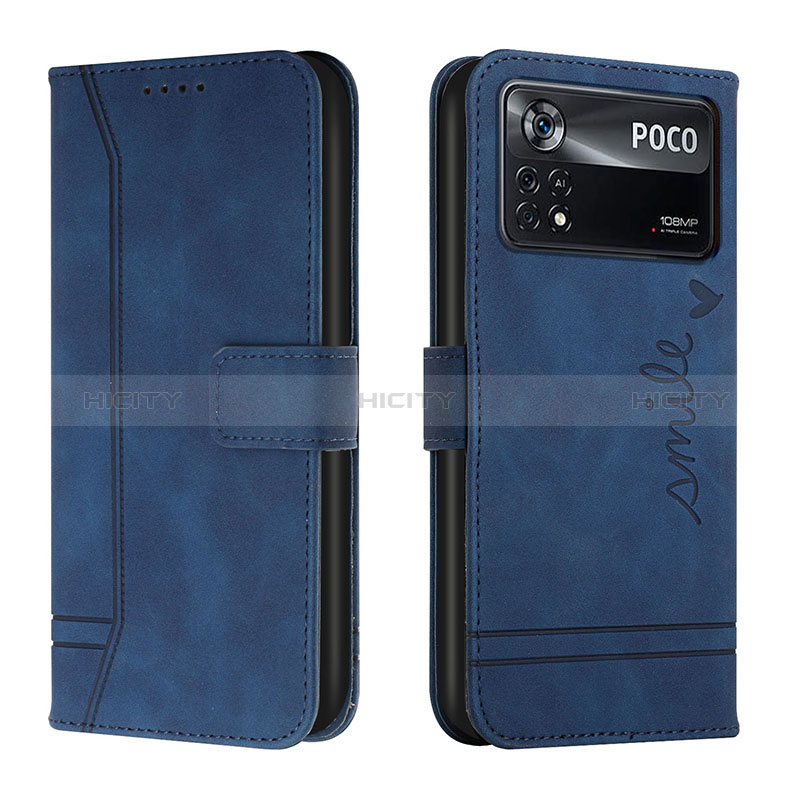 Coque Portefeuille Livre Cuir Etui Clapet H01X pour Xiaomi Redmi Note 11E Pro 5G Bleu Plus