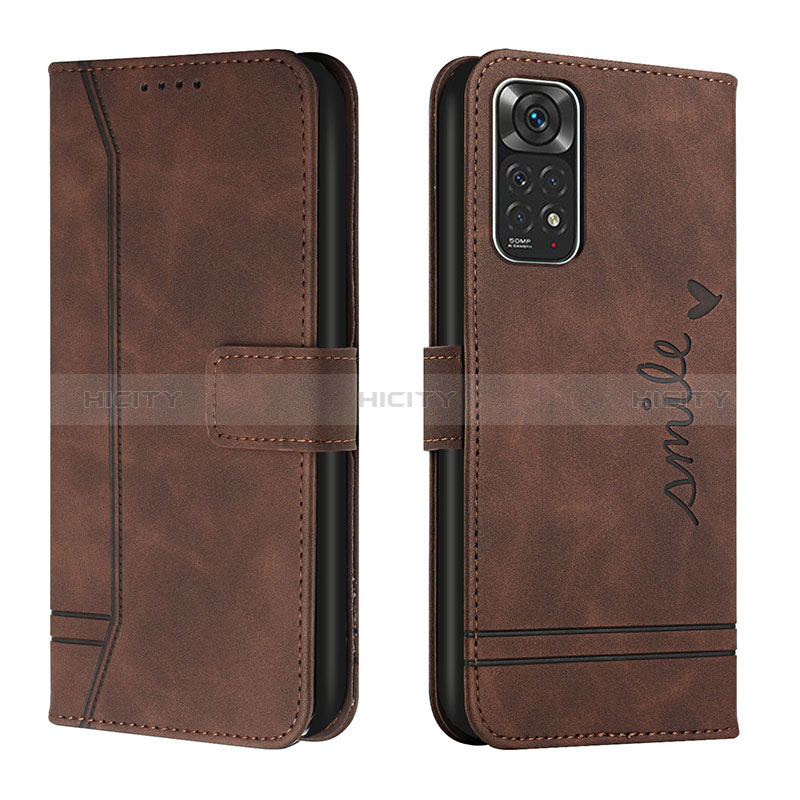 Coque Portefeuille Livre Cuir Etui Clapet H01X pour Xiaomi Redmi Note 11S 4G Marron Plus