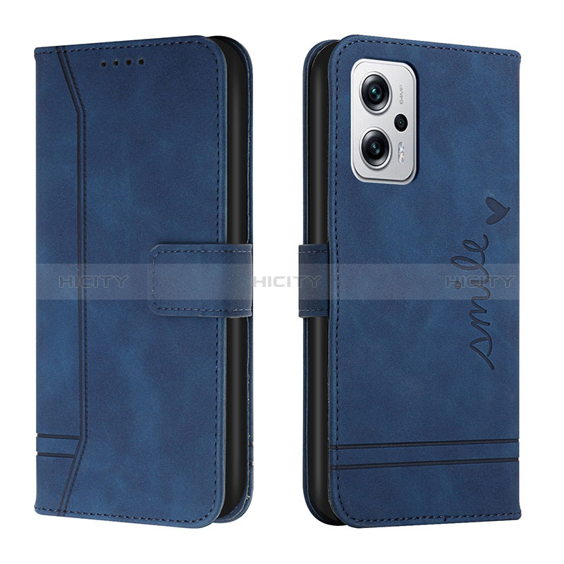 Coque Portefeuille Livre Cuir Etui Clapet H01X pour Xiaomi Redmi Note 11T Pro+ Plus 5G Bleu Plus