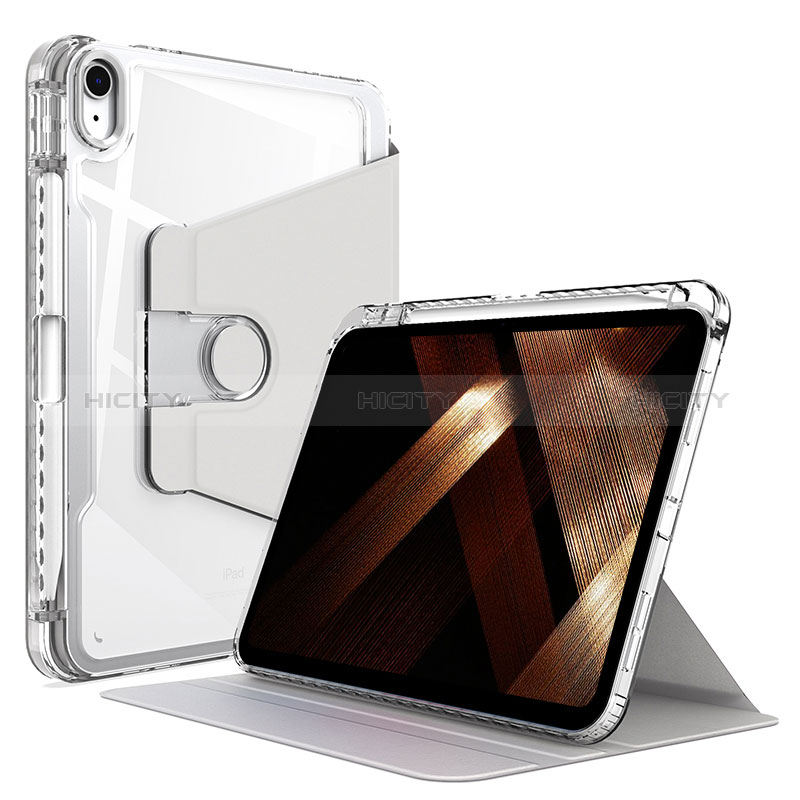 Coque Portefeuille Livre Cuir Etui Clapet H02 pour Apple iPad 10.9 (2022) Blanc Plus