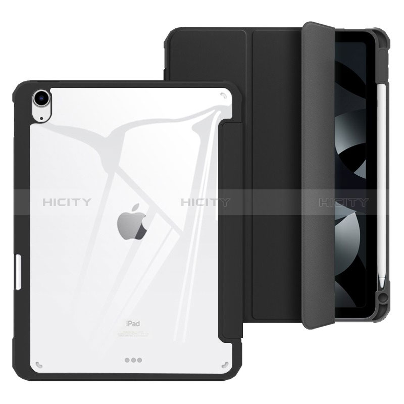 Coque Portefeuille Livre Cuir Etui Clapet H02 pour Apple iPad Air 5 10.9 (2022) Noir Plus