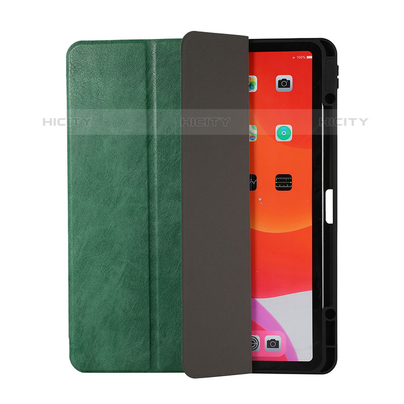 Coque Portefeuille Livre Cuir Etui Clapet H02 pour Apple iPad Pro 12.9 (2020) Vert Plus