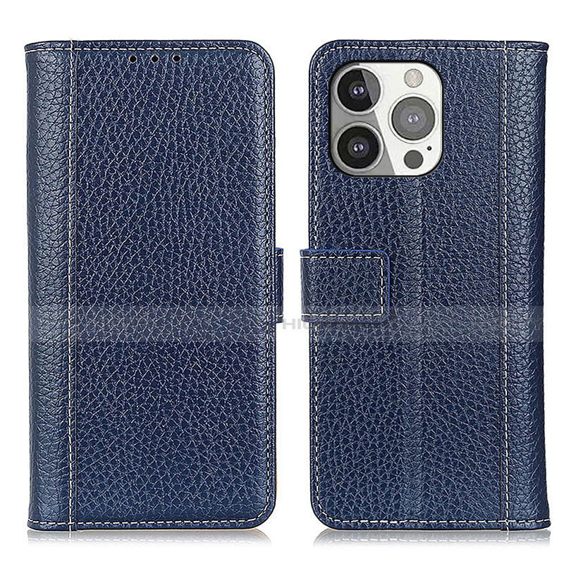 Coque Portefeuille Livre Cuir Etui Clapet H02 pour Apple iPhone 14 Pro Bleu Plus