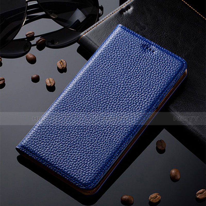 Coque Portefeuille Livre Cuir Etui Clapet H02P pour Motorola Moto Edge 20 Pro 5G Bleu Plus