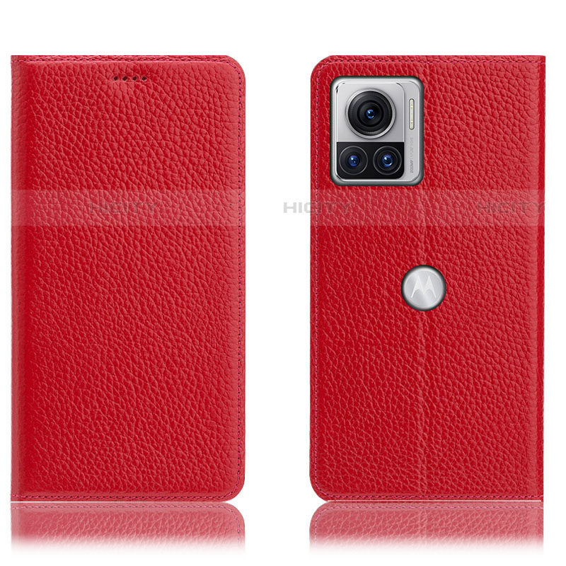 Coque Portefeuille Livre Cuir Etui Clapet H02P pour Motorola Moto Edge 30 Ultra 5G Rouge Plus